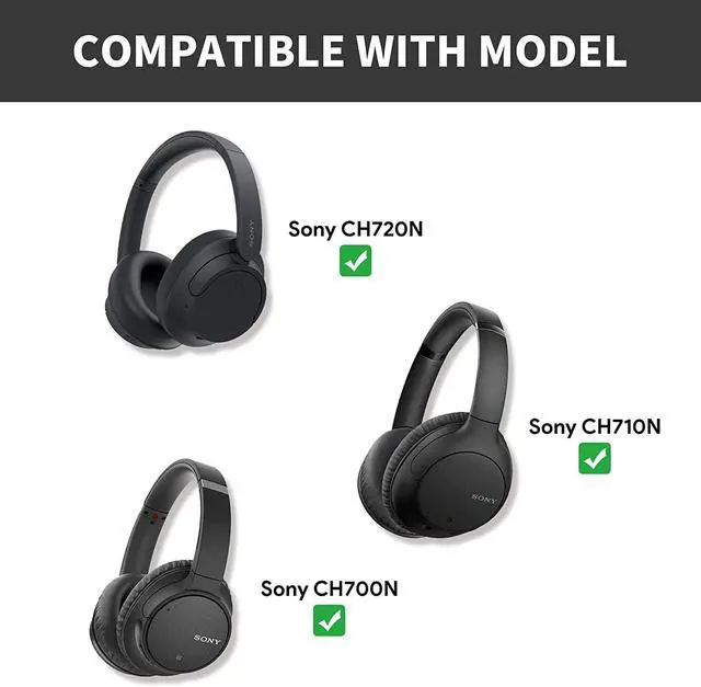 Alt view image 2 of 6 - Case for Sony WH-CH720N / WH-CH710N /WH-CH700N Headphone, Travel Protective Cover Storage Bag (Black)