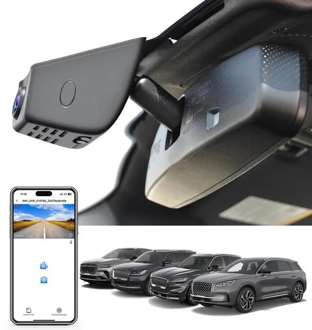 Main image of 4K Dash Cam for Ford Lincoln Nautilus Gen1 U540 2019-2023 | Navigator Gen4 2018-2027, Aviator U611 2020-2026, Corsair 2020-2022, OEM Look, UHD 2160P Video, WiFi & App, GPS, 64GB Card