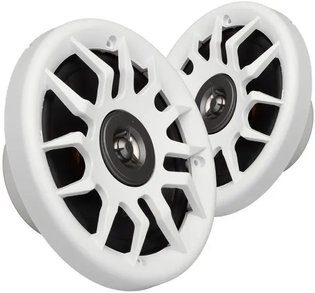 Main image of Marine Audio Speakers, 80 Watts, 6.5 Inch, Water Resistant, UV-Resistant, with Metallic Dome Tweeter, High-Performance Marine, RV & Vehicle Upgrade (White)