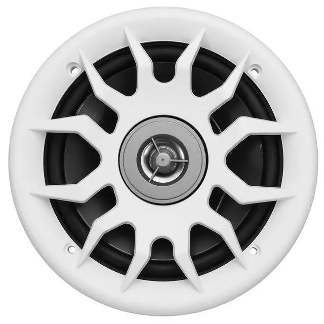 Alt view image 2 of 6 - Marine Audio Speakers, 80 Watts, 6.5 Inch, Water Resistant, UV-Resistant, with Metallic Dome Tweeter, High-Performance Marine, RV & Vehicle Upgrade (White)