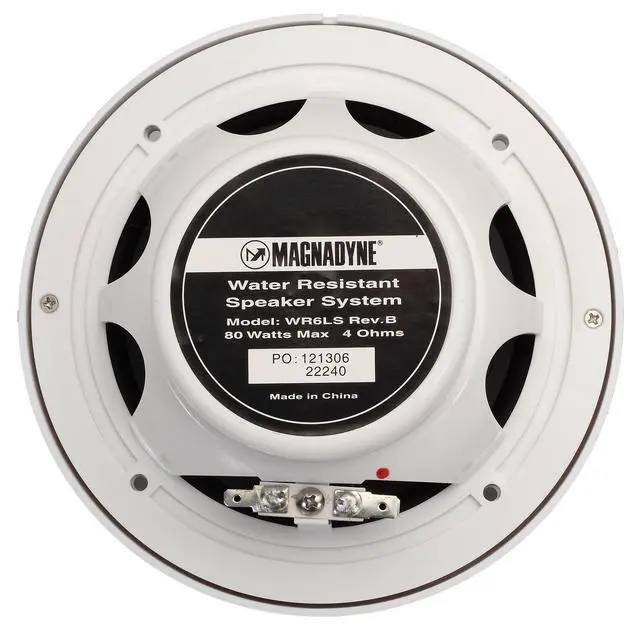 Alt view image 3 of 6 - Marine Audio Speakers, 80 Watts, 6.5 Inch, Water Resistant, UV-Resistant, with Metallic Dome Tweeter, High-Performance Marine, RV & Vehicle Upgrade (White)