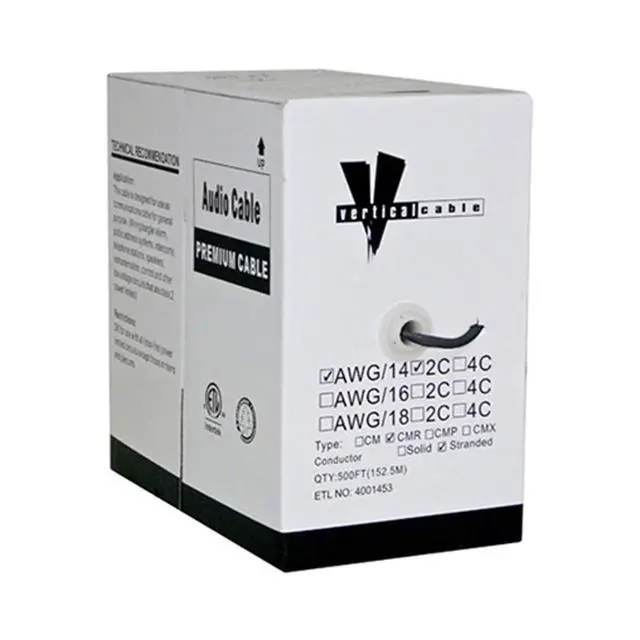 Alt view image 2 of 3 - 209-2320/BK 2 Conductor 14 AWG Speaker Cable (Black | 500 ft Pull Box)