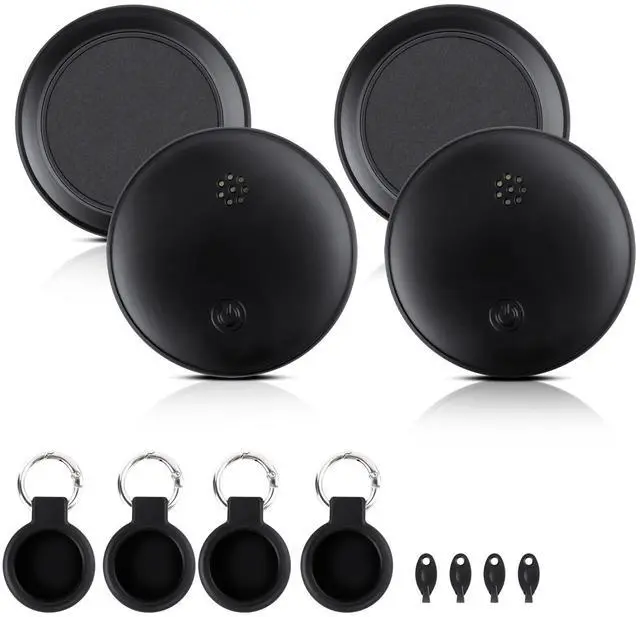 Main image of Dual System Bluetooth Tracker for iOS and Android: Smart Tag 4 Pack - Compatible with Apple Find My (iOS) & Google's Find Hub(Android) for Keys, Luggage, Wallet, Vehicles - Long Range Item Locator