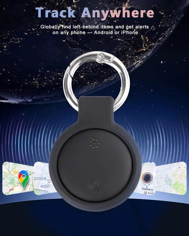 Alt view image 3 of 6 - Dual System Bluetooth Tracker for iOS and Android: Smart Tag 4 Pack - Compatible with Apple Find My (iOS) & Google's Find Hub(Android) for Keys, Luggage, Wallet, Vehicles - Long Range Item Locator