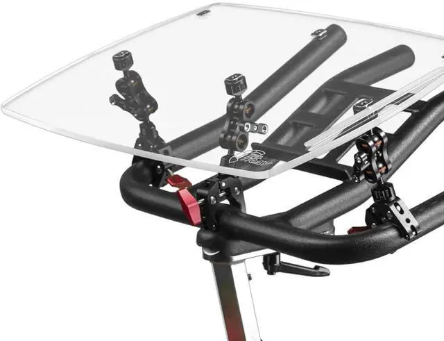 Main image of Universal Acrylic Laptop Tray for Exercise Bikes | Adjustable holder for laptop, books and more; universal bike tray and exercise workstation