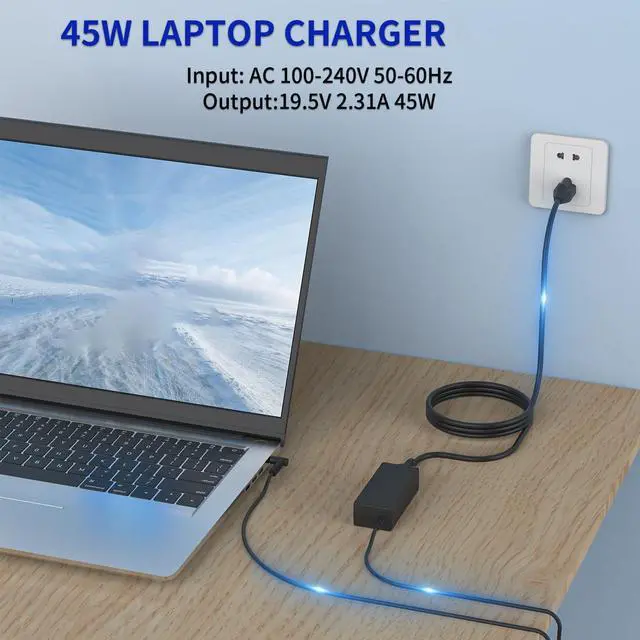 Alt view image 4 of 6 - 45W 19.5V 2.31A L25296-001 R-41013323 TPN-DA16 Laptop Charger Compatible with HP is 13252 L25296-003/002 213349-109 213349-009 Pavilion x360 13 14 15 Adapter Power Supply