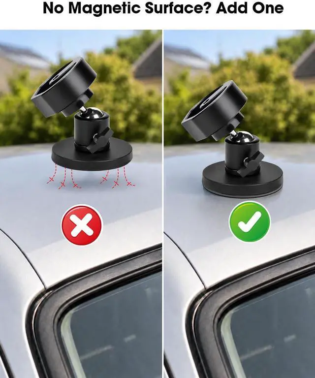 Alt view image 4 of 6 - 5-Pack Adhesive Magnetic Mount Plates for Starlink Mini & Gen 3 Magnetic Mounts, Magnetic Base Pads for Car Truck SUV Aluminum/Glass Cab Roof, Peel-and-Stick Non-Magnetic Roof Mounting Helper