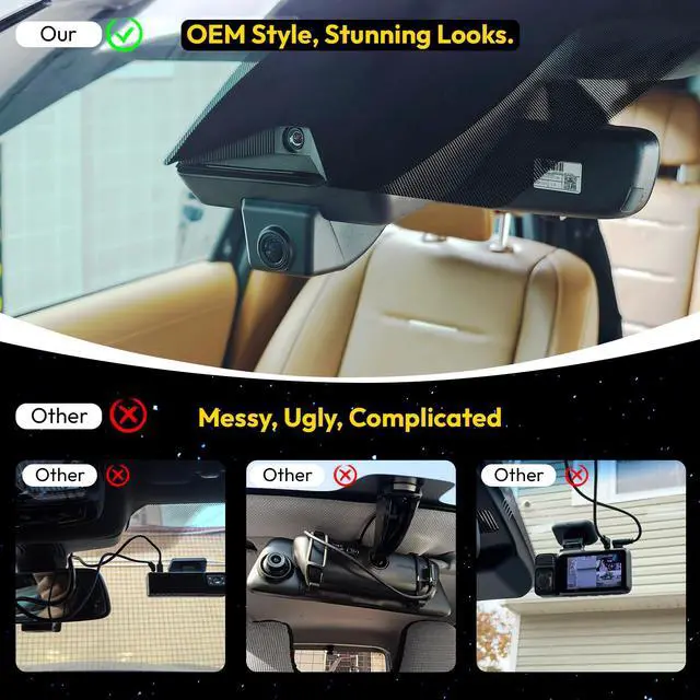 Alt view image 4 of 6 - Front 4K Dash Cam fit for 2026 Hyundai Palisade & Palisade Hybrid | (Has Auto-Dimming),OEM Look,Camera 2160P Video HDR,Built-in 5.8G WiFi& APP,GPS,Plug&Play,G-Sensor,Easy to Install