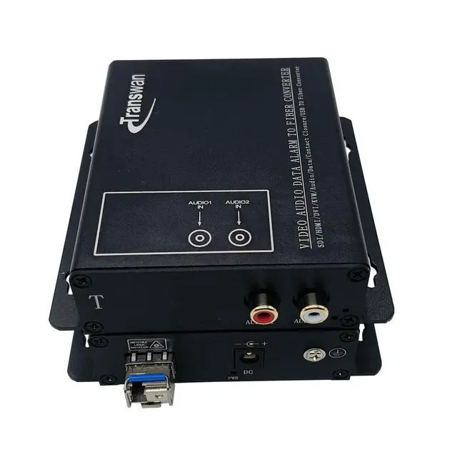 Alt view image 2 of 5 - 2 Ch RCA Audio Over Optic Fiber Extender with 1 x LC SFP Module, 20 Km Over SMF or 2km Over MMF, Supports 24 & 16-Bit Digitally Encoded Analog Audio