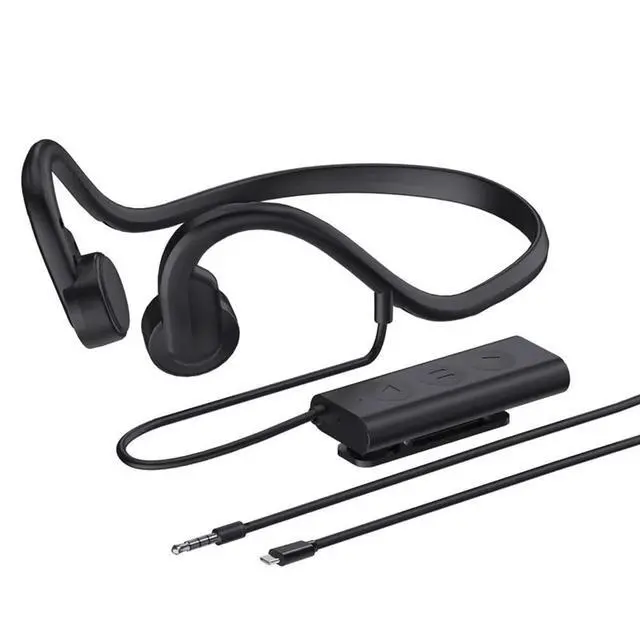 Main image of Wired Bone Conduction Bluetooth Headphones with 3.5Mm/Typec Wires,Open-Ear Bluetooth 5.3 Headphones with Microphone, IPX4 Waterproof Earphones for Cycling Workout Hiking