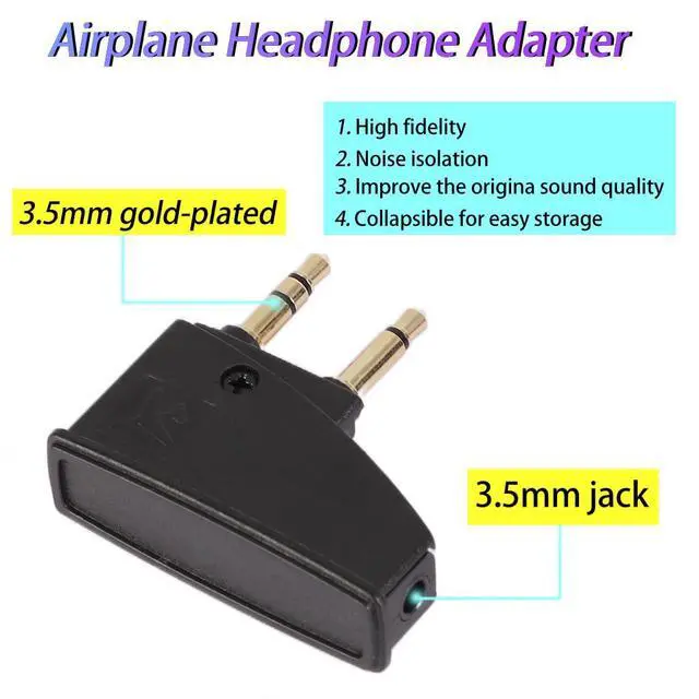 Alt view image 4 of 6 - 2PCS Airplane Headphone Adapter - 3.5mm Jack for Bose 700 QC 2/3 QC45/35 QC35ii QC15/25/20 NC700 SoundLink SoundLinkII AE2/2i/2W & More - Compatible with Most in-Flight Entertainment Systems