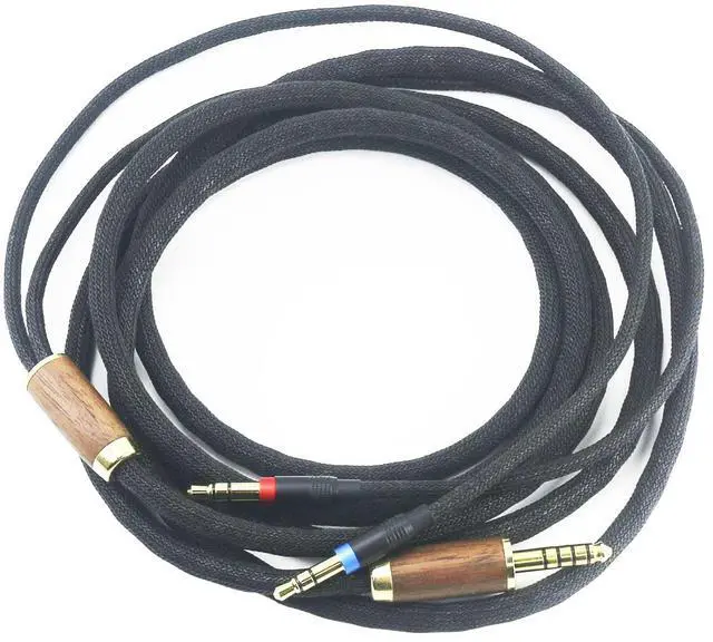 Alt view image 4 of 6 - 4.4mm Balanced Cable 6N OCC Copper Silver Plated Cord Walnut Wood Shell Compatible with Hifiman Sundara, Ananda, Arya, HE400SE, HE4XX, HE-400i Headphone (2 x 3.5mm Version)