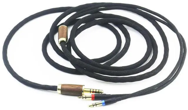 Alt view image 5 of 6 - 4.4mm Balanced Cable 6N OCC Copper Silver Plated Cord Walnut Wood Shell Compatible with Hifiman Sundara, Ananda, Arya, HE400SE, HE4XX, HE-400i Headphone (2 x 3.5mm Version)