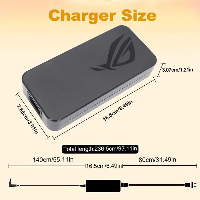 Alt view image 4 of 6 - 230W 11.8A 19.5V ADP-230GB B AC Charger for ASUS ROG Zephyrus S GX531GM GX502GW GX701GX GX501 GU501G GU501GM GU501 GU502GV ROG Strix GL703 GL504GM GL704GM Gaming Laptop Power Supply Adapter Cord