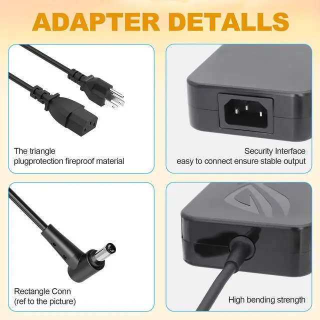 Alt view image 6 of 6 - 230W 11.8A 19.5V ADP-230GB B AC Charger for ASUS ROG Zephyrus S GX531GM GX502GW GX701GX GX501 GU501G GU501GM GU501 GU502GV ROG Strix GL703 GL504GM GL704GM Gaming Laptop Power Supply Adapter Cord