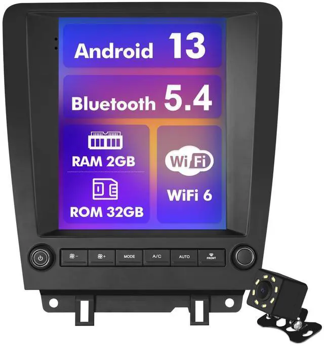 Main image of Android 13 Car Radio for 2+32G Ford Mustang 2010-2014 9.7'' 1280 * 720 Touchscreen Car Stereo with Carplay Android Auto Backup Camera Mirror Link GPS Navigation WiFi 6 Bluetooth 5.4 FM SWC