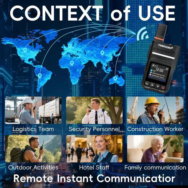 Alt view image 4 of 6 - Global Free TD-G18 Rapid Walkie Talkie Unlimited Range, PoC Radio 4G LTE Long Range Nationwide PTT Long Distance for Family, Logistics, Company with SIM Card -2Pack