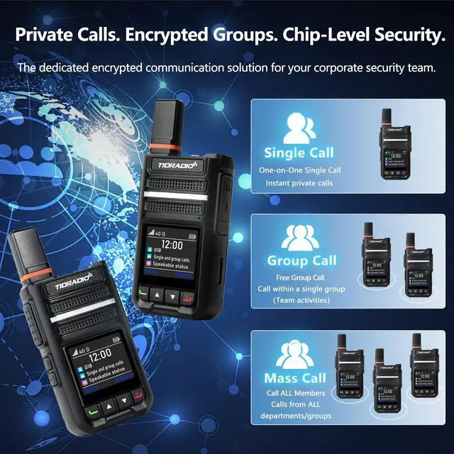 Alt view image 5 of 6 - Global Free TD-G18 Rapid Walkie Talkie Unlimited Range, PoC Radio 4G LTE Long Range Nationwide PTT Long Distance for Family, Logistics, Company with SIM Card -2Pack