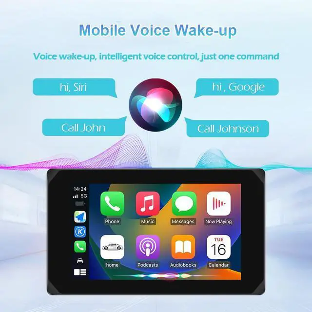 Alt view image 6 of 6 - Motorcycle Carplay Screen, Wireless Carplay and Android Auto, GPS Navigation, Tire Pressure Sensors, WiFi 5 Inch Touchscreen HD 1080P Front and Rear Camera Motorcycle Dash Camera DVR (5inch)