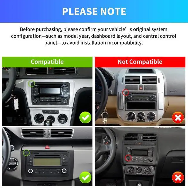 Alt view image 6 of 6 - Car Radio for Volkswagen VW Passat Jetta Golf Touran Beetle, 7 Inch IPS Touch Screen Car Stereo, Wireless CarPlay & Android Auto, Bluetooth 5.0, WiFi, FM/AM, MirrorLink, Steering Wheel Control