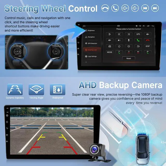 Alt view image 3 of 6 - Car Stereo Radio for Ford Transit 2013 2014 2015 2016 2017 2018 2019 Upgrade, Support Wireless Carplay/Android Auto/Bluetooth/GPS/Backup Camera/SWC (Model A, 2+32G)