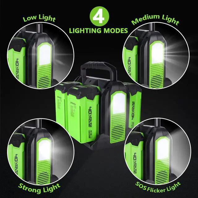 Alt view image 4 of 6 - 350W Power Inverter for Greenworks 40V Li-ion Batteries,4-Port Supply Inverter Generators Converter DC 40V to AC110V ~120V with LED Light,3 USB-A,1 Type-C,1DC Port, for Outdoor Travel Camping