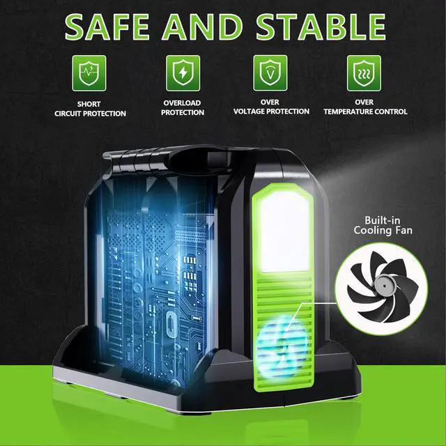 Alt view image 5 of 6 - 350W Power Inverter for Greenworks 40V Li-ion Batteries,4-Port Supply Inverter Generators Converter DC 40V to AC110V ~120V with LED Light,3 USB-A,1 Type-C,1DC Port, for Outdoor Travel Camping
