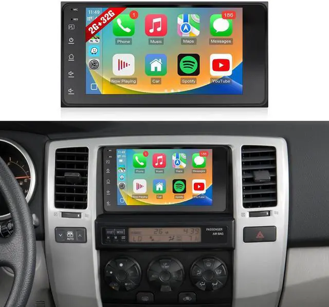 Main image of Car Radio Stereo for Toyota RAV4 4Runner Camry Tundra Sequoia Corolla Prado Echo (Non J-B-L) with Carplay Android Auto - 2+32GB 7 Inch Touch Screen Head Unit for RAV4 with GPS, BT, WiFi, SWC