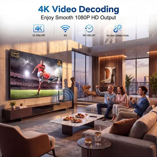 Alt view image 6 of 6 - Wireless HDMI Extender 5G - 4K Wireless HDMI/VGA Transmitter Receiver Kit, 164FT/50M Streaming Video for Laptop/Computer to Monitor/Projector/HDTV