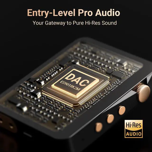 Alt view image 2 of 6 - M33 128GB Bluetooth 5.3 HiFi DSD MP3 Player 2.8" ES9018K2M Black | Zinc Alloy Body, ES9018K2M DAC, Lossless DSD, 1TB Expandable, 2000mAh Battery 50H Playback, Dual Headphone Jacks