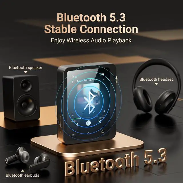 Alt view image 4 of 6 - M33 128GB Bluetooth 5.3 HiFi DSD MP3 Player 2.8" ES9018K2M Black | Zinc Alloy Body, ES9018K2M DAC, Lossless DSD, 1TB Expandable, 2000mAh Battery 50H Playback, Dual Headphone Jacks