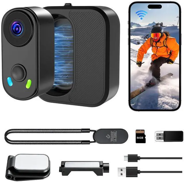 Main image of Mini Body Action Camera with Charging Case, FHD 2K, 64GB Thumb Size Small POV Camera with WiFi, 360min Runtime, Tiny Wearable Magnetic Camcorder for Work Vlogging Travel Pet Cycling