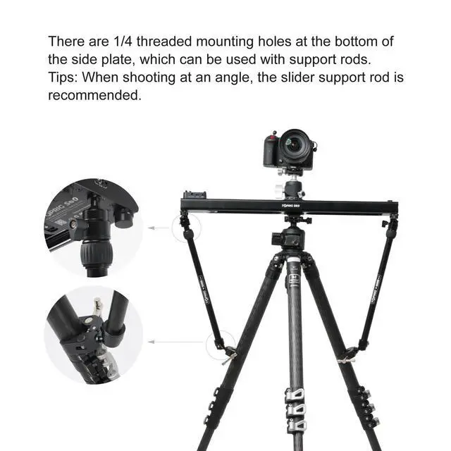 Alt view image 4 of 6 - Camera Slider Support Arm(2 Arms in), Adjustable Tripod Stability Arm for Increasing Stability in Aluminum Alloy Extendable Pole for Slider Rail Track with C Clamp and Ballhead
