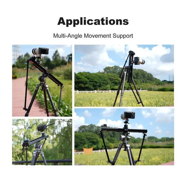 Alt view image 6 of 6 - Camera Slider Support Arm(2 Arms in), Adjustable Tripod Stability Arm for Increasing Stability in Aluminum Alloy Extendable Pole for Slider Rail Track with C Clamp and Ballhead