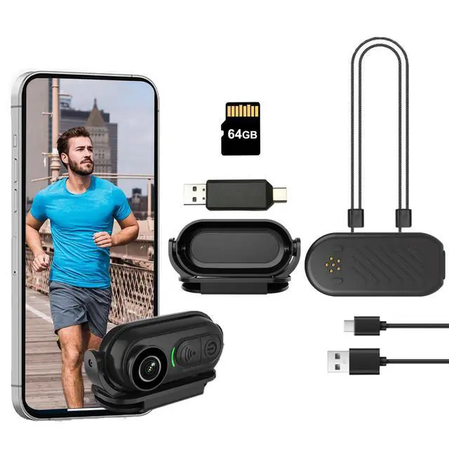 Main image of 4K Mini Body Camera - 4K Mini Body Camera - Thumb POV 64GB Camwith Audio & Video Recording, 6-Axis Image Stabilization, Wearable Hands-Free Chest Pov Recording - For Cap Shirt Outoor Cycling Skiing