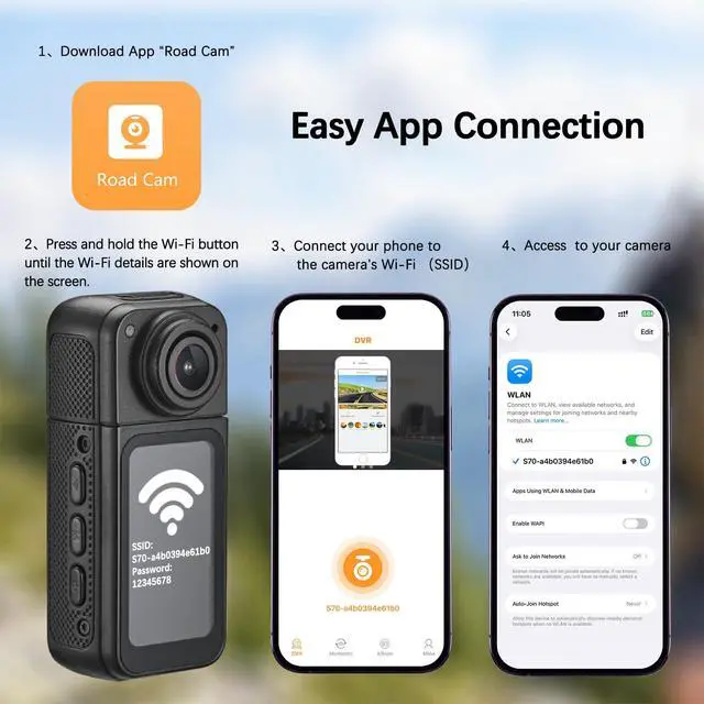 Alt view image 6 of 6 - Mini Body Camera with 64GB Storage, 1080P Pocket Video Recorder with 180° Rotating Lens,Thumb Size Wearable Body Cam with Screen,Portable Camera for Outdoor, Cycling, Vlog, Travel | 1080P HD, 180° rot