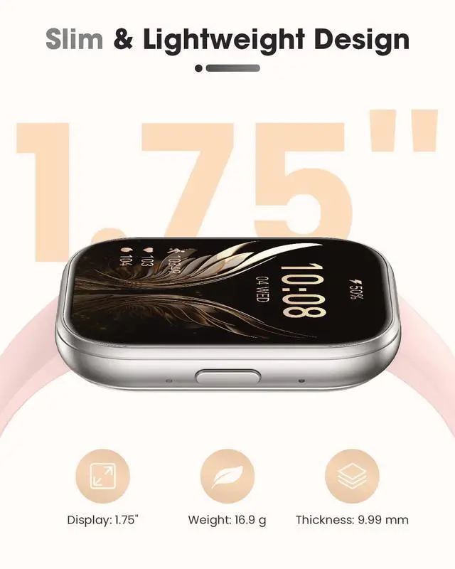 Alt view image 2 of 6 - Smart Watch for Women(Call Answer/Dial), 1.75'' Touch Screen Smartwatch for Android iPhone Compatible, Waterproof Fitness Tracker with Heart Rate Sleep Monitor 100+ Sports Modes AI Voice, Silver