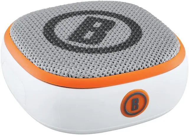 Main image of Disc Jockey -Bluetooth -Speaker, Lightweight Disk Golf -Speaker with Distance to Basket -GPS, White/Orange, Small