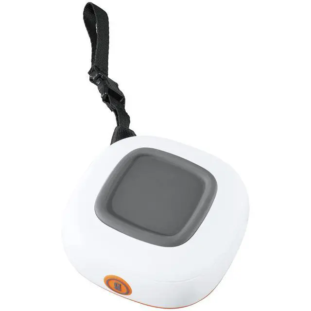 Alt view image 3 of 6 - Disc Jockey -Bluetooth -Speaker, Lightweight Disk Golf -Speaker with Distance to Basket -GPS, White/Orange, Small