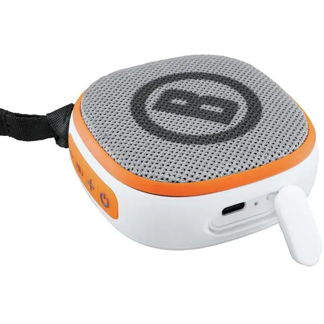 Alt view image 6 of 6 - Disc Jockey -Bluetooth -Speaker, Lightweight Disk Golf -Speaker with Distance to Basket -GPS, White/Orange, Small
