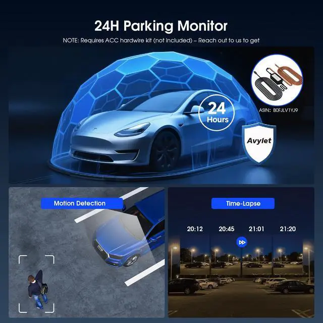 Alt view image 6 of 6 - 4K/2.5K+1080P Dash Cam Front and Rear, 5G WiFi APP, ADAS Lane Assist | Dash Camera for Cars with 64GB Card, 2.7IPS Screen, Parking Mode, External GPS Module, Night Vision, G-Sensor