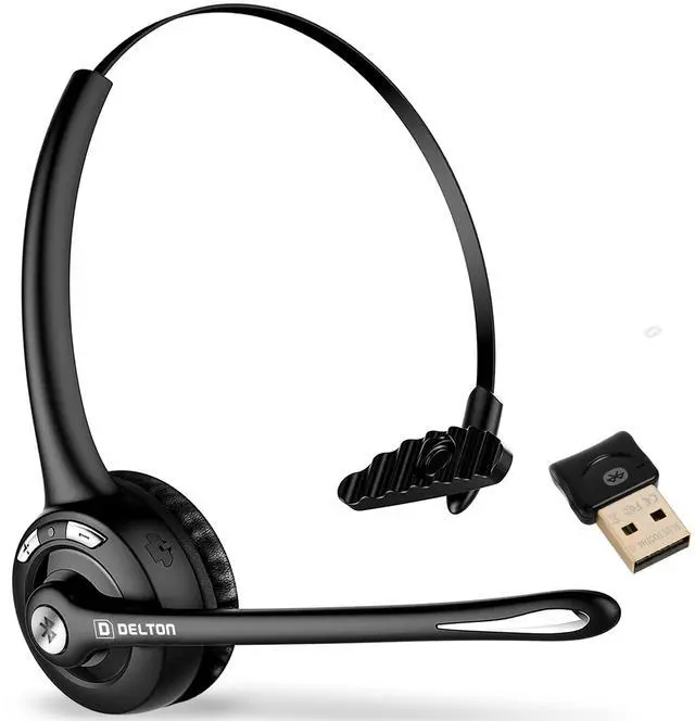 Main image of 10X Bluetooth Computer Headset, On-Ear Single Ear Wireless Headset | With Noise Canceling Mic, USB Dongle for Computer/Laptop, Perfect for Home, Office, Call Center, Truck Driver - Black