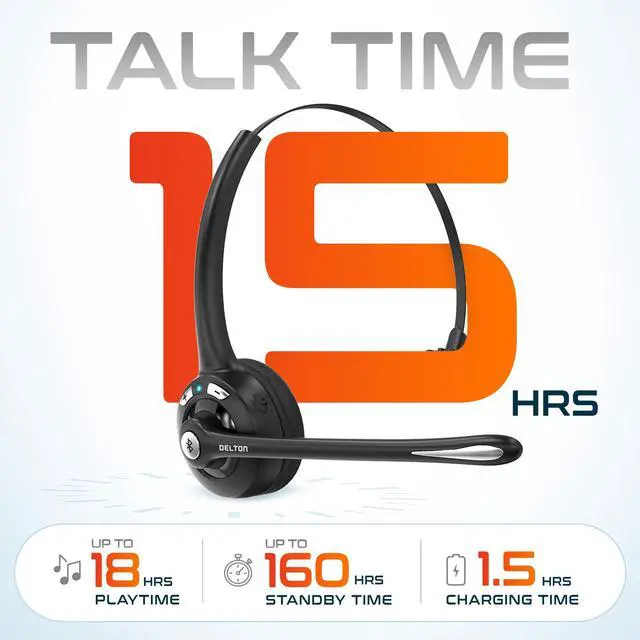 Alt view image 2 of 6 - 10X Bluetooth Computer Headset, On-Ear Single Ear Wireless Headset | With Noise Canceling Mic, USB Dongle for Computer/Laptop, Perfect for Home, Office, Call Center, Truck Driver - Black
