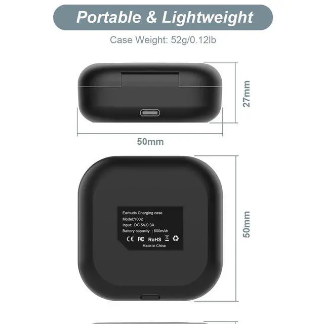 Alt view image 5 of 6 - Charging Case Compatible with SHOKZ OpenFit (Not for OpenFit 2) - Portable Charger Case Cover for SHOKZ T910 Open Ear Headphones