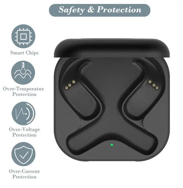 Alt view image 6 of 6 - Charging Case Compatible with SHOKZ OpenFit (Not for OpenFit 2) - Portable Charger Case Cover for SHOKZ T910 Open Ear Headphones