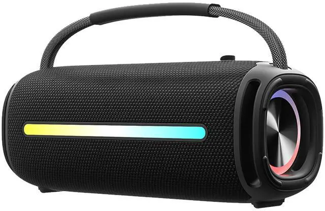 Main image of Portable Speaker, Outdoor Speaker with Colorful Flashing Lights for Outdoor, Party, Home, Beach, Travel (Black)