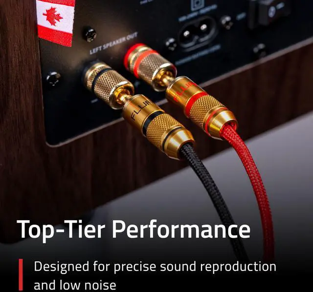 Alt view image 2 of 6 - High-Fidelity 12 Gauge Speaker Wire with Dual Gold-Plated Banana Plugs, 12 Feet Oxygen-Free Pure Copper (OFC) Cable, Nylon Braided Jacket (SW512)