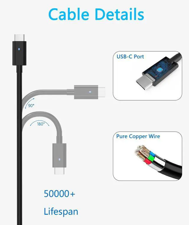 Alt view image 2 of 6 - 130W USB C Laptop Charger Compatible with Dell Precision 3590 3591 | for Precision 3490 5490, for Pro Max 14 16 MC14250 MC14255 MC16250, for 16 Premium DA16250, for Pro Max 14 Premium MA14250