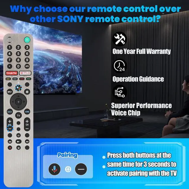 Alt view image 2 of 6 - RMF-TX600U for Sony TV Remote Replacement, All Sony Bravia TV Voice Remote, Smart TV XBR/KD/XR Series X750H X75CH A9S Etc, 1 Year