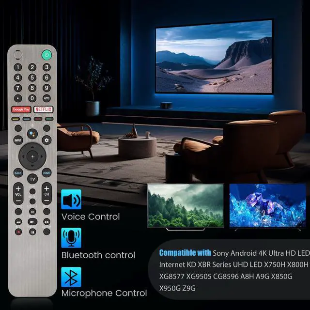 Alt view image 5 of 6 - RMF-TX600U for Sony TV Remote Replacement, All Sony Bravia TV Voice Remote, Smart TV XBR/KD/XR Series X750H X75CH A9S Etc, 1 Year
